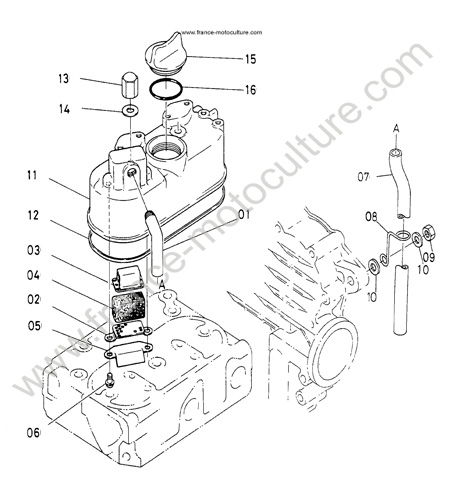 Couvre culasse KUBOTA T1600