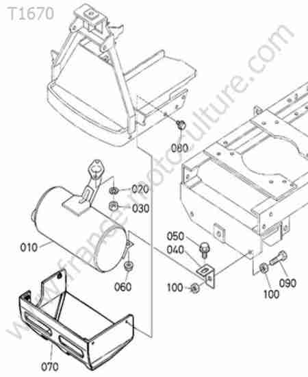 KUBOTA - T1670 : Silencieux
