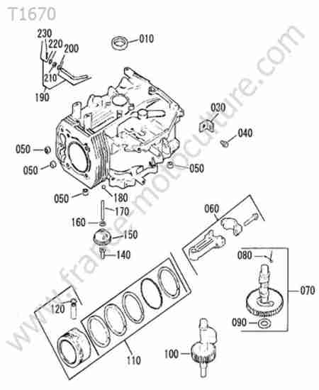 KUBOTA - T1670 : Bloc moteur / piston / bielle