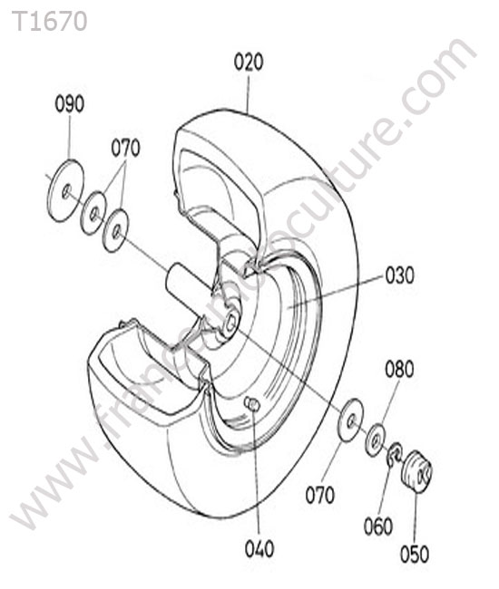 Roue arriere KUBOTA T1670