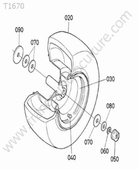 KUBOTA - T1670 : Roue arriere