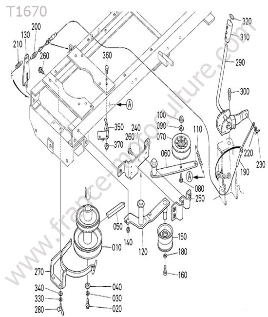 Levier pdf / cable KUBOTA T1670