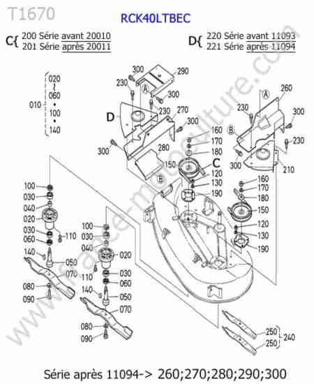 KUBOTA - T1670 : Lames