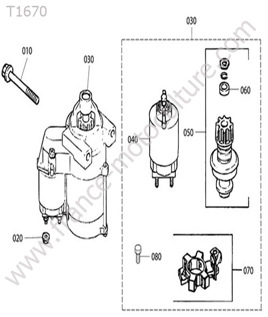 Demarreur KUBOTA T1670