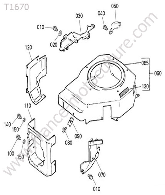 Capot moteur KUBOTA T1670