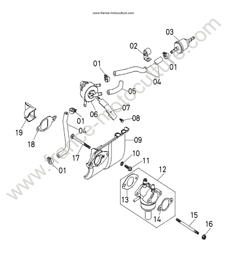 Carburation KUBOTA T1880