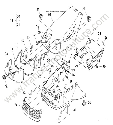 Capot KUBOTA T1880