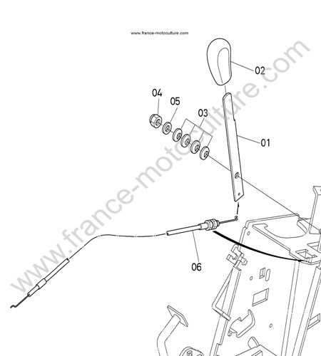 Levier accelerateur KUBOTA T1880