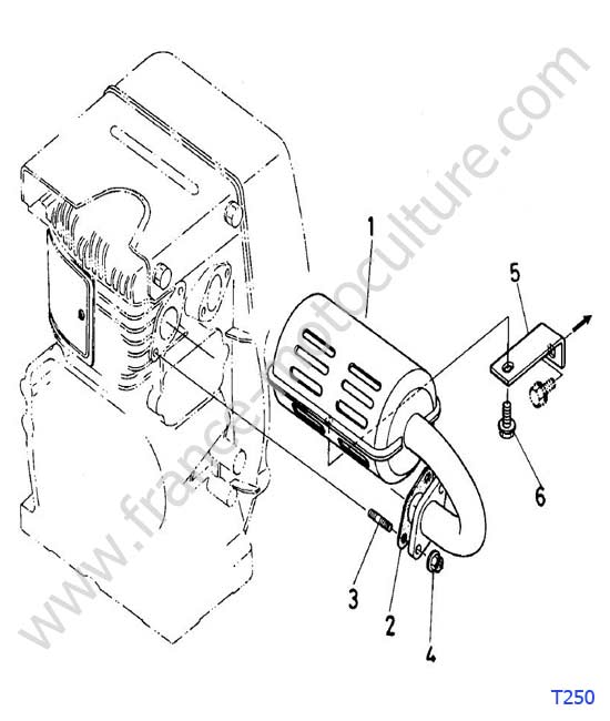Echappement KUBOTA T250