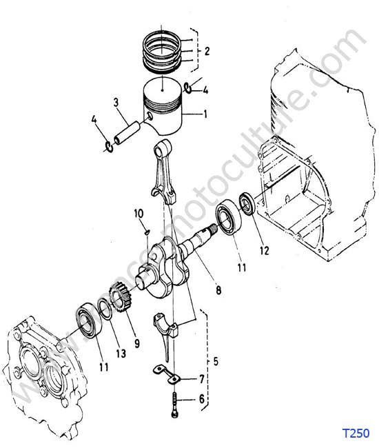Piston - vilebrequin KUBOTA T250