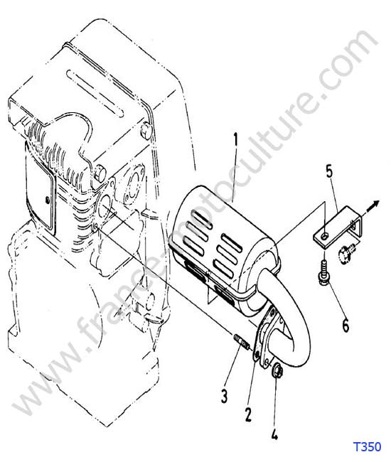 Echappement KUBOTA T350