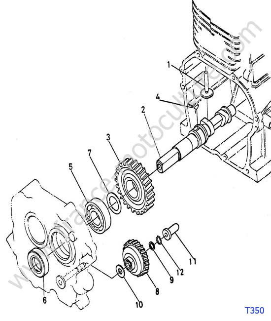 Arbre cames KUBOTA T350