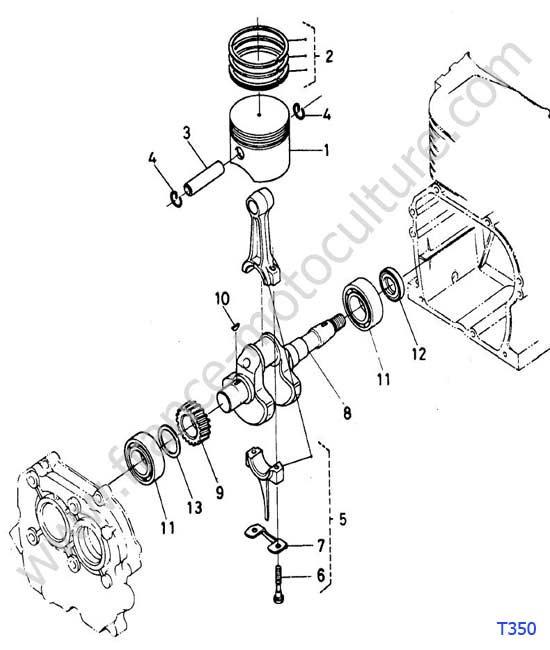 Piston - vilebrequin KUBOTA T350