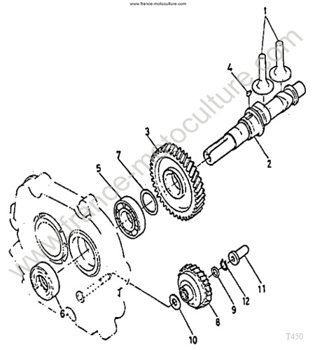 Arbre cames KUBOTA T450