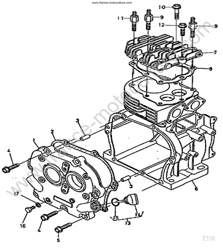 Bloc moteur / culasse : KUBOTA - T550