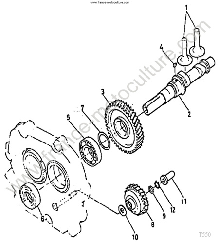 Arbre cames KUBOTA T550