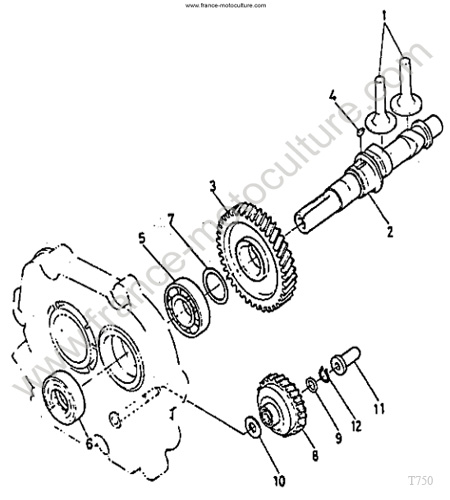 Arbre cames KUBOTA T750