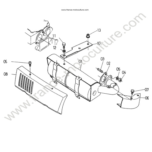 Echappement KUBOTA TF65