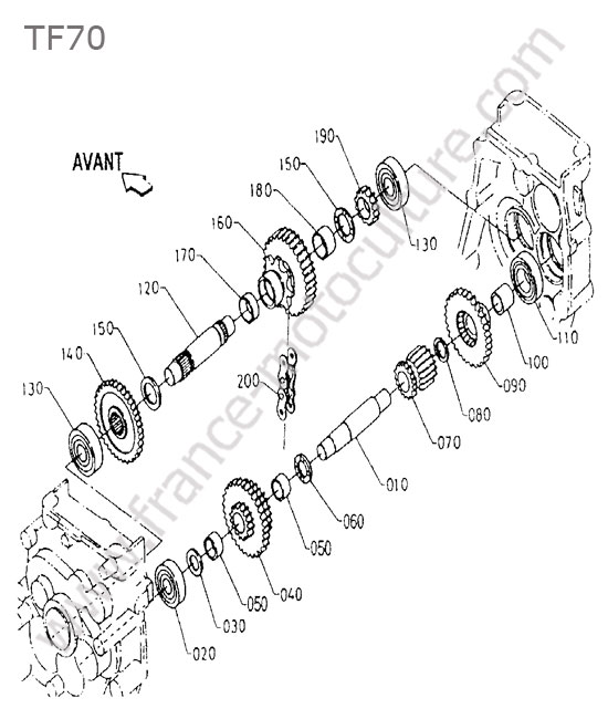 Arbre / pignon KUBOTA TF70
