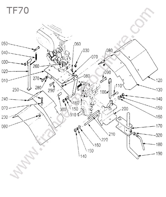 Support moteur KUBOTA TF70