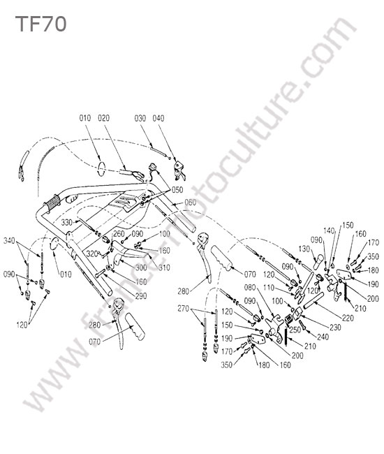 Guidon / commande KUBOTA TF70
