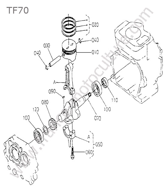 Vilebrequin / piston KUBOTA TF70