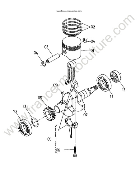 Piston vilebrequin KUBOTA TF75