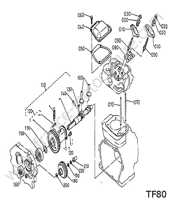 Arbre cames KUBOTA TF80