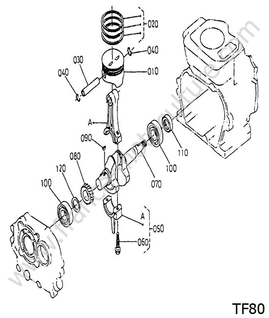 Piston / vilebrequin KUBOTA TF80