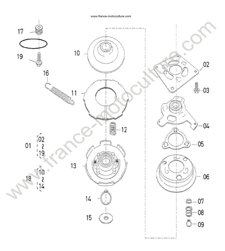 Embrayage lame serie <10930 KUBOTA W721