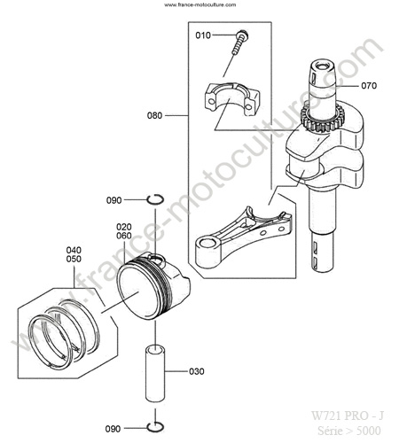Piston - vilebrequin KUBOTA W721PRO-J