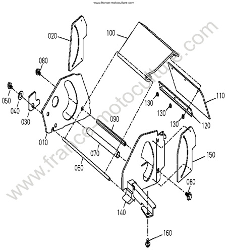 Couvercle carter lame KUBOTA W721PRO