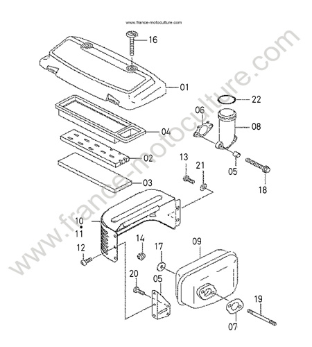 Filtre air - echappement KUBOTA W721PRO