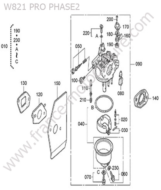 Carburateur KUBOTA W821-PRO-2