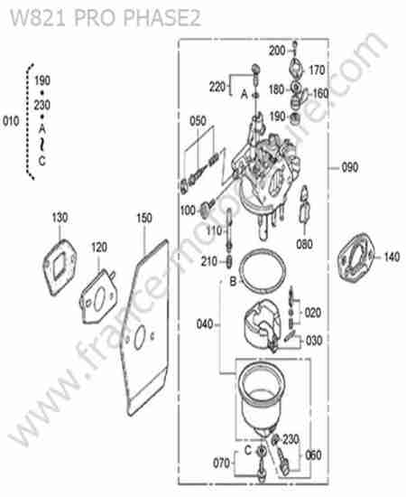 KUBOTA - W821-PRO-2 : Carburateur