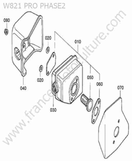 KUBOTA - W821-PRO-2 : Silencieux
