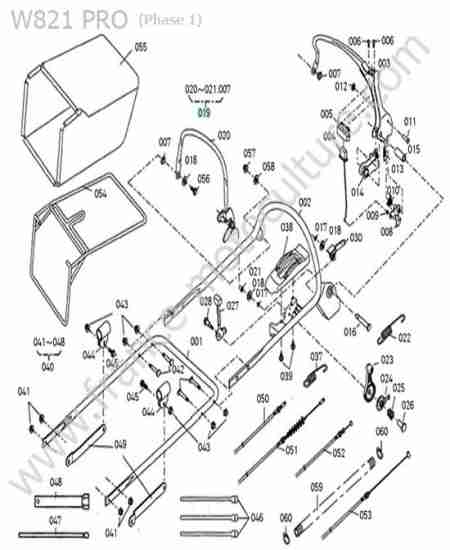 KUBOTA - W821-PRO : Poignees / cables / panier