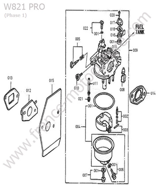 Carburateur KUBOTA W821-PRO