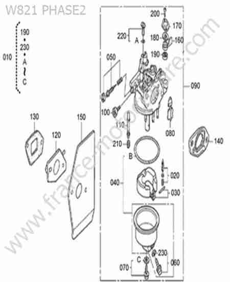 KUBOTA - W821 : Carburateur