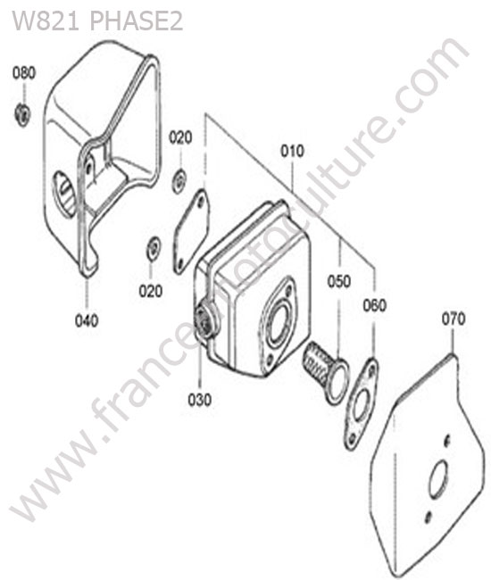 Echappement KUBOTA W821