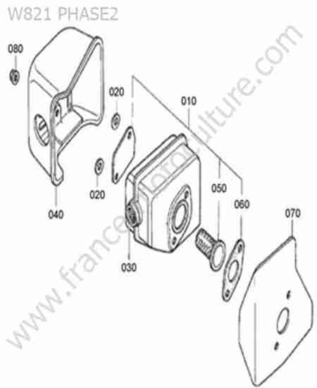 KUBOTA - W821 : Echappement