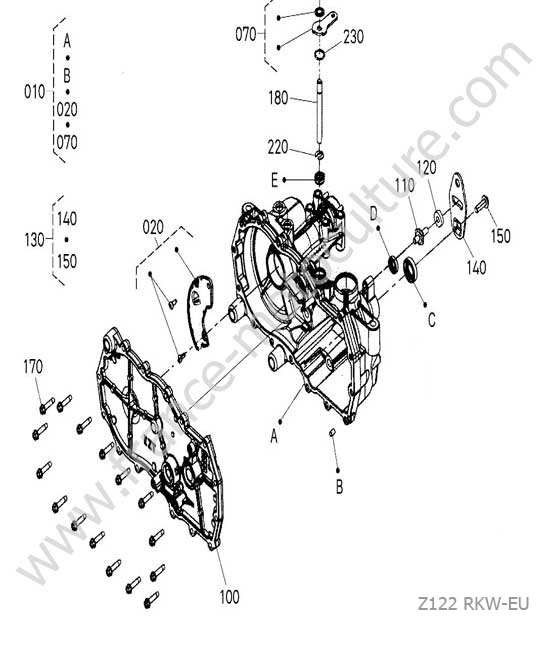 Carter transmission gauche KUBOTA Z122