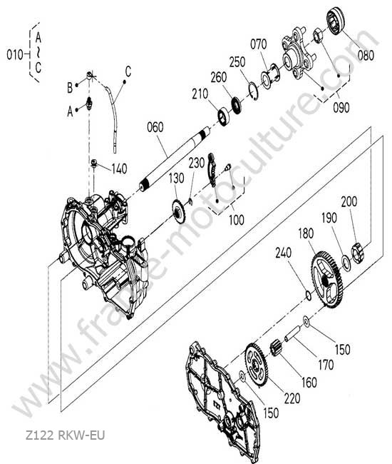 Arbre de roue arriere gauche KUBOTA Z122