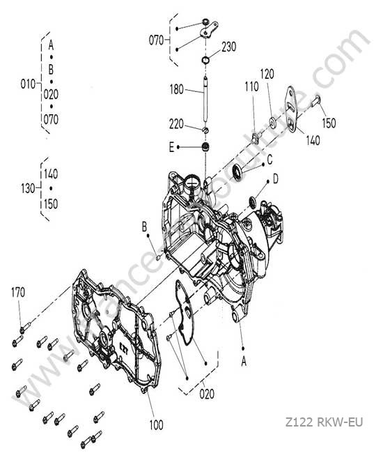 Transmission hst droite KUBOTA Z122