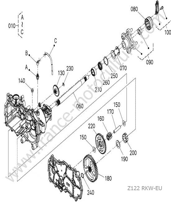 Arbre de roue arriere droit KUBOTA Z122