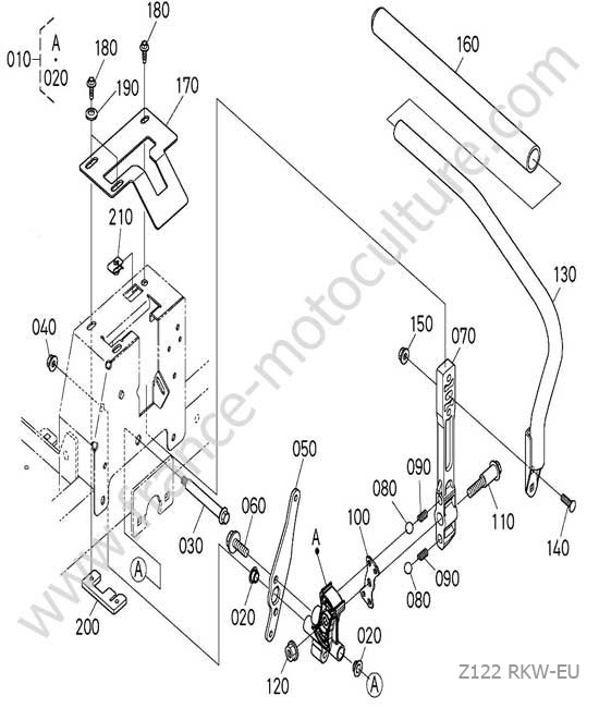 Levier commande gauche KUBOTA Z122