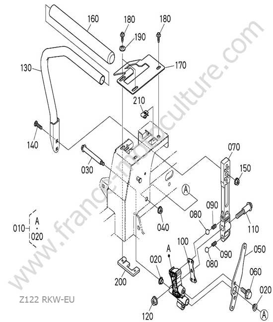 Levier commande droit KUBOTA Z122