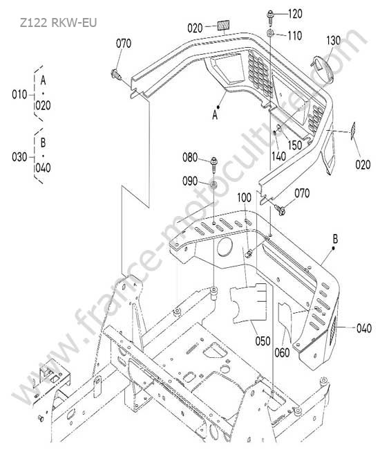 Chassis arriere KUBOTA Z122
