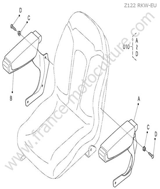 Kit accoudoir KUBOTA Z122