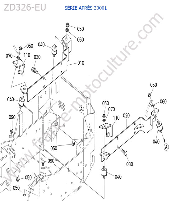 Support moteur > 30001 KUBOTA ZD326